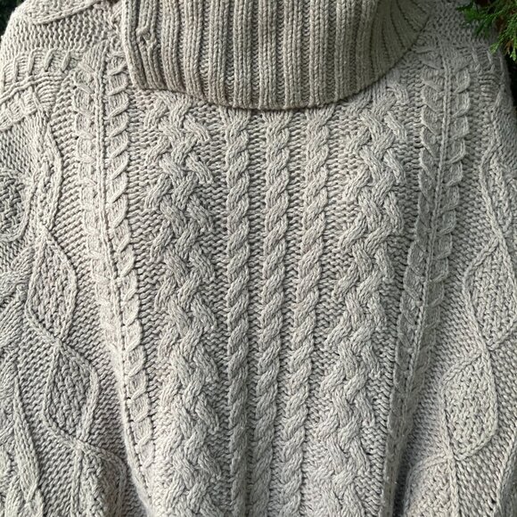 Anthro Sweater Poncho Cotton Wool with Convertable Collar Fiets Voor 2 M/L - Picture 3 of 7